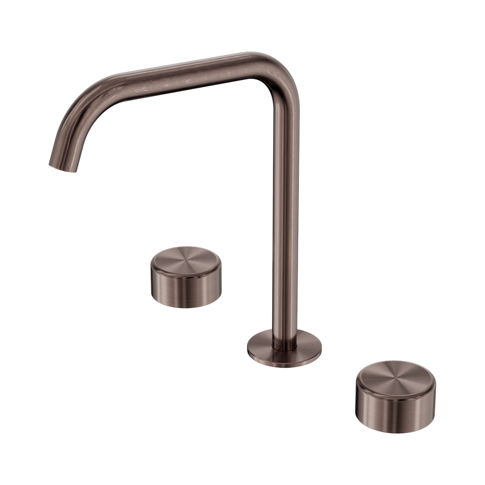 SERENITY BATH/KITCHEN SET EDGE SPOUT WITH METAL HANDLE BRUSHED BRONZE