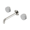 SERENITY WALL BASIN SET 160/185/220MM SPOUT WITH CARRARA HANDLE BRUSHED NICKEL