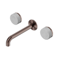 SERENITY WALL BASIN SET 160/185/220MM SPOUT WITH CARRARA HANDLE BRUSHED BRONZE