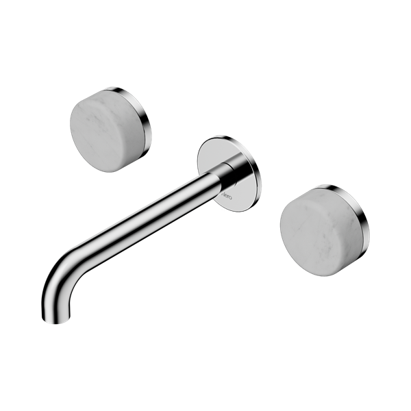SERENITY WALL BASIN SET 160/185/220MM SPOUT WITH CARRARA HANDLE CHROME