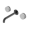 SERENITY WALL BASIN SET 160/185/220MM SPOUT WITH CARRARA HANDLE GUN METAL