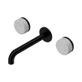 SERENITY WALL BASIN SET 160/185/220MM SPOUT WITH CARRARA HANDLE MATTE BLACK
