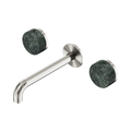 SERENITY WALL BASIN SET 160/185/220MM SPOUT WITH VERDE ALPI HANDLE BRUSHED NICKEL