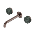 SERENITY WALL BASIN SET 160/185/220MM SPOUT WITH VERDE ALPI HANDLE BRUSHED BRONZE