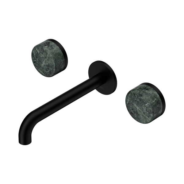 SERENITY WALL BASIN SET 160/185/220MM SPOUT WITH VERDE ALPI HANDLE MATTE BLACK