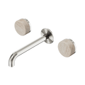 SERENITY WALL BASIN SET 160/185/220MM SPOUT WITH ROME TRAVERTINE HANDLE BRUSHED NICKEL