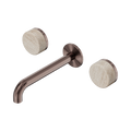 SERENITY WALL BASIN SET 160/185/220MM SPOUT WITH ROME TRAVERTINE HANDLE BRUSHED BRONZE
