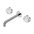 SERENITY WALL BASIN SET 160/185/220MM SPOUT WITH ARABESCATO CORCHIA HANDLE CHROME
