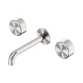 SERENITY WALL BASIN SET 160/185/220MM SPOUT WITH METAL HANDLE BRUSHED NICKEL