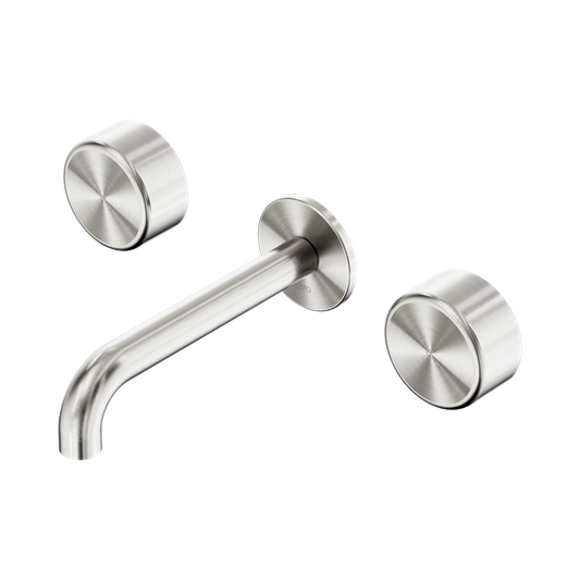 SERENITY WALL BASIN SET 160/185/220MM SPOUT WITH METAL HANDLE BRUSHED NICKEL