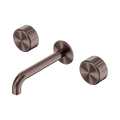 SERENITY WALL BASIN SET 160/185/220MM SPOUT WITH METAL HANDLE BRUSHED BRONZE