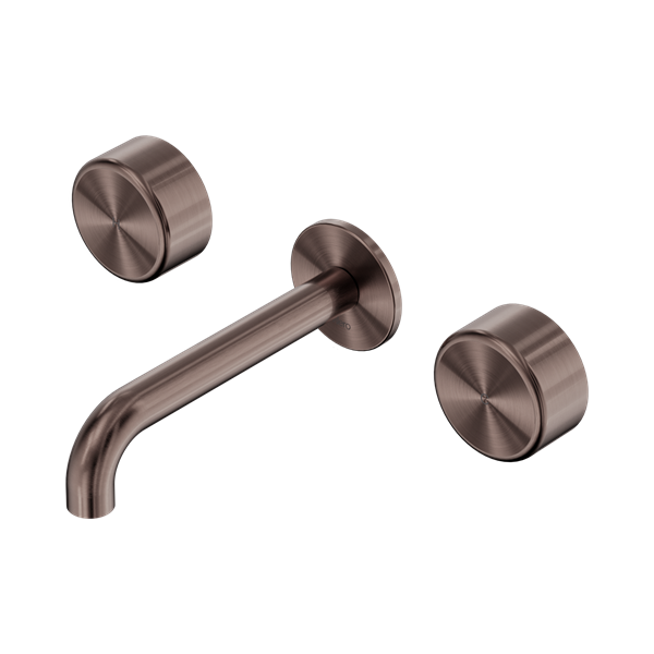 SERENITY WALL BASIN SET 160/185/220MM SPOUT WITH METAL HANDLE BRUSHED BRONZE