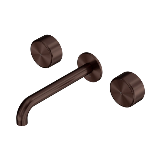 Serenity Wall Basin Set 185/220mm Spout With Metal Handle Rome Bronze