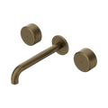Serenity Wall Basin Set 185/220mm Spout With Metal Handle Tumbled Antique Brass