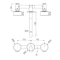 Serenity Wall Basin Set 185/220mm Spout With Metal Handle Rome Bronze