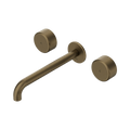 Serenity Wall Basin Set 185/220mm Spout With Metal Handle Tumbled Antique Brass