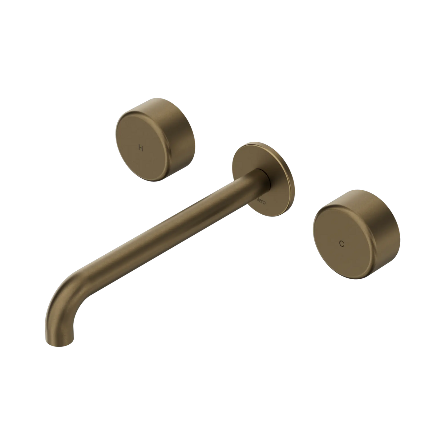 Serenity Wall Basin Set 185/220mm Spout With Metal Handle Tumbled Antique Brass