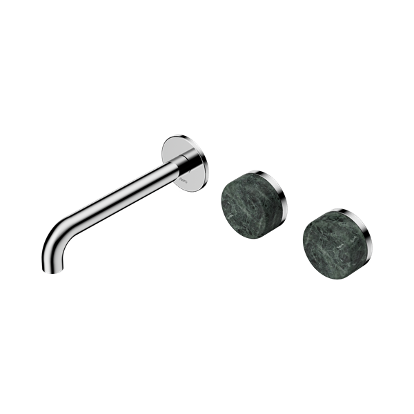 SERENITY WALL BASIN SET 160/185/220MM OFFSET SPOUT WITH VERDE ALPI HANDLE CHROME