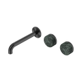 SERENITY WALL BASIN SET 160/185/220MM OFFSET SPOUT WITH VERDE ALPI HANDLE GUN METAL