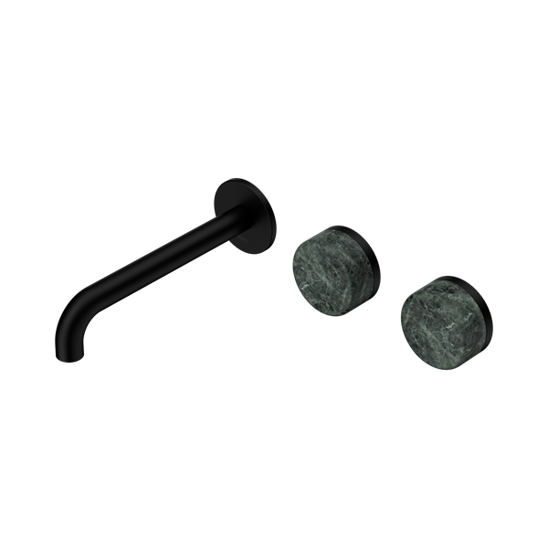 SERENITY WALL BASIN SET 160/185/220MM OFFSET SPOUT WITH VERDE ALPI HANDLE MATTE BLACK