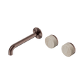 SERENITY WALL BASIN SET 160/185/220MM OFFSET SPOUT WITH ROME TRAVERTINE HANDLE BRUSHED BRONZE
