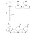 Serenity Wall Basin Set 185/220mm Offset Spout With Metal Handle Tumbled Antique Brass