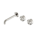 SERENITY WALL BASIN SET 160/185/220MM OFFSET SPOUT WITH METAL HANDLE BRUSHED NICKEL