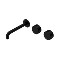 SERENITY WALL BASIN SET 160/185/220MM OFFSET SPOUT WITH METAL HANDLE MATTE BLACK