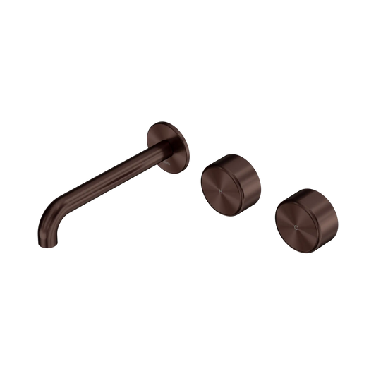 Serenity Wall Basin Set 185/220mm Offset Spout With Metal Handle Rome Bronze