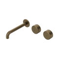 Serenity Wall Basin Set 185/220mm Offset Spout With Metal Handle Tumbled Antique Brass