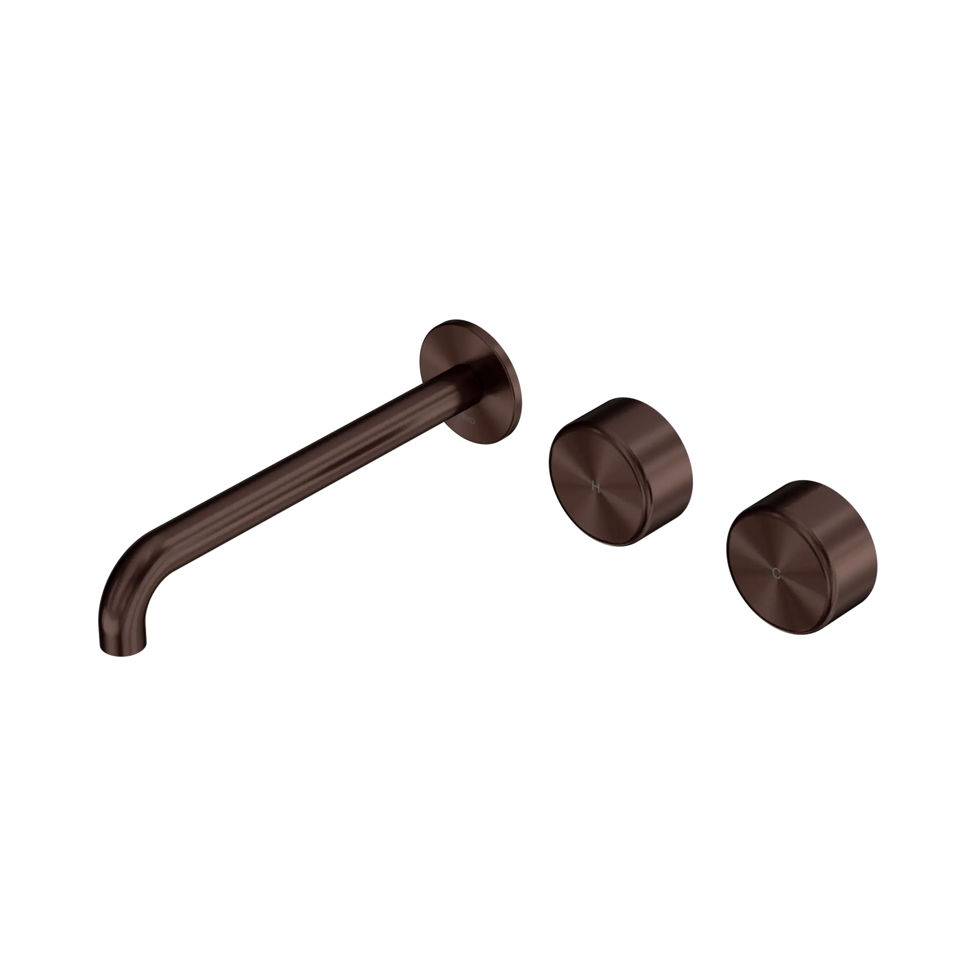 Serenity Wall Basin Set 185/220mm Offset Spout With Metal Handle Rome Bronze