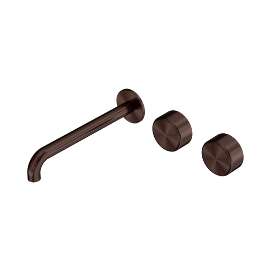 Serenity Wall Basin Set 185/220mm Offset Spout With Metal Handle Rome Bronze