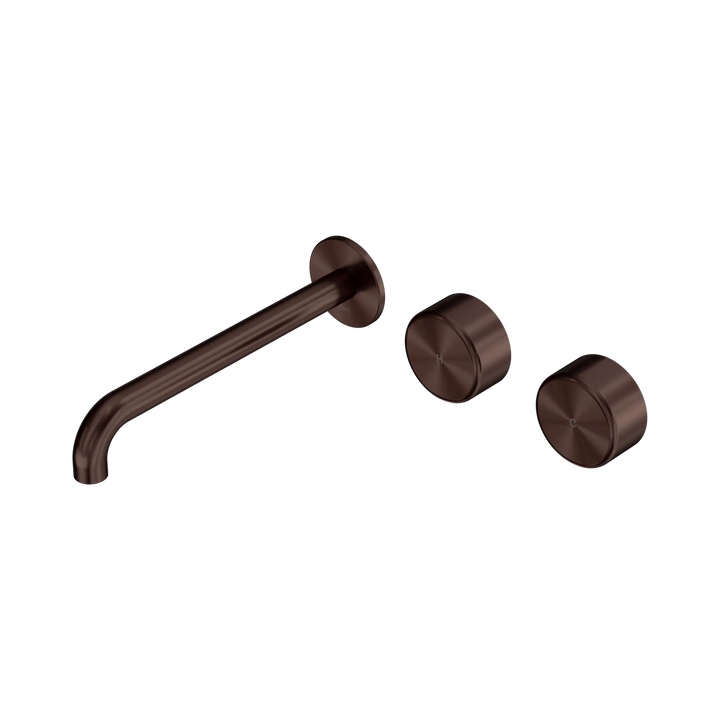 Serenity Wall Basin Set 185/220mm Offset Spout With Metal Handle Rome Bronze