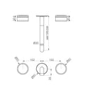 SERENITY WALL BASIN SET 160/185/220MM SPOUT WITH ROME TRAVERTINE HANDLE TRIM KIT ONLY CHROME