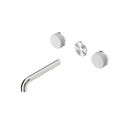 SERENITY WALL BASIN SET 160/185/220MM SPOUT WITH CARRARA HANDLE TRIM KIT ONLY BRUSHED NICKEL
