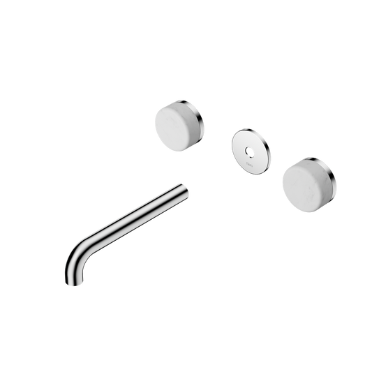 SERENITY WALL BASIN SET 160/185/220MM SPOUT WITH CARRARA HANDLE TRIM KIT ONLY CHROME