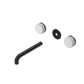 SERENITY WALL BASIN SET 160/185/220MM SPOUT WITH CARRARA HANDLE TRIM KIT ONLY MATTE BLACK