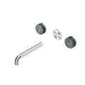 SERENITY WALL BASIN SET 160/185/220MM SPOUT WITH VERDE ALPI HANDLE TRIM KIT ONLY BRUSHED NICKEL