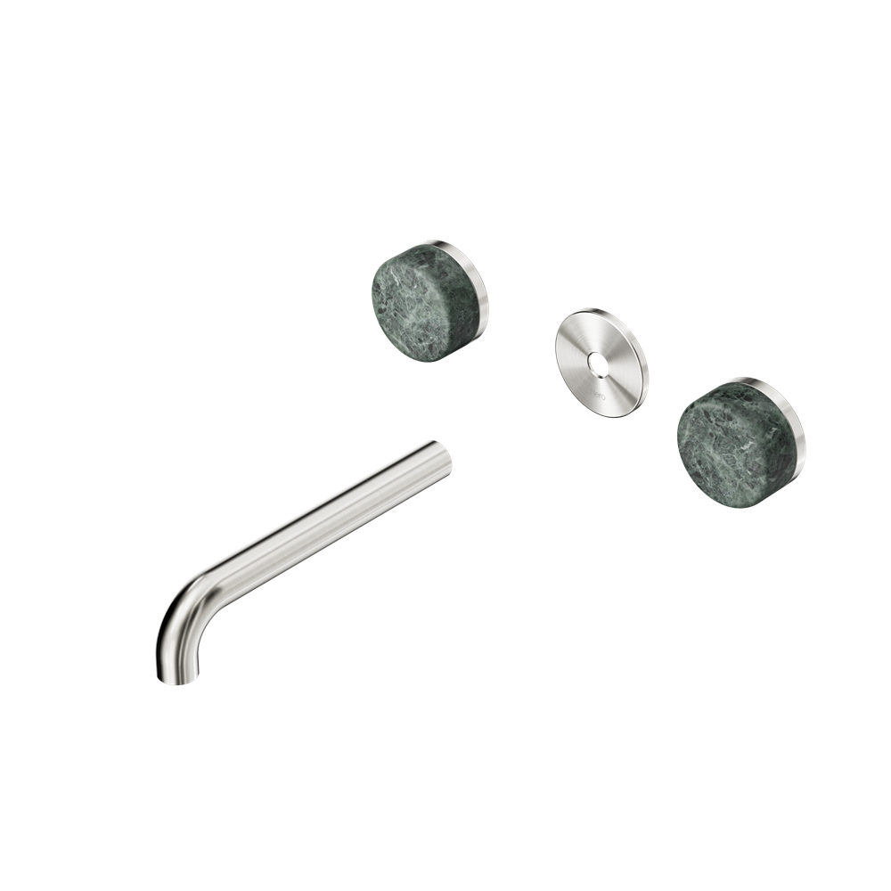 SERENITY WALL BASIN SET 160/185/220MM SPOUT WITH VERDE ALPI HANDLE TRIM KIT ONLY BRUSHED NICKEL