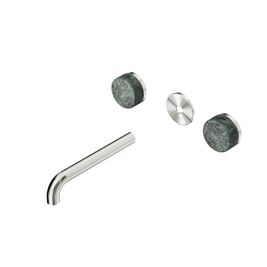 SERENITY WALL BASIN SET 160/185/220MM SPOUT WITH VERDE ALPI HANDLE TRIM KIT ONLY BRUSHED NICKEL
