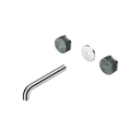 SERENITY WALL BASIN SET 160/185/220MM SPOUT WITH VERDE ALPI HANDLE TRIM KIT ONLY CHROME