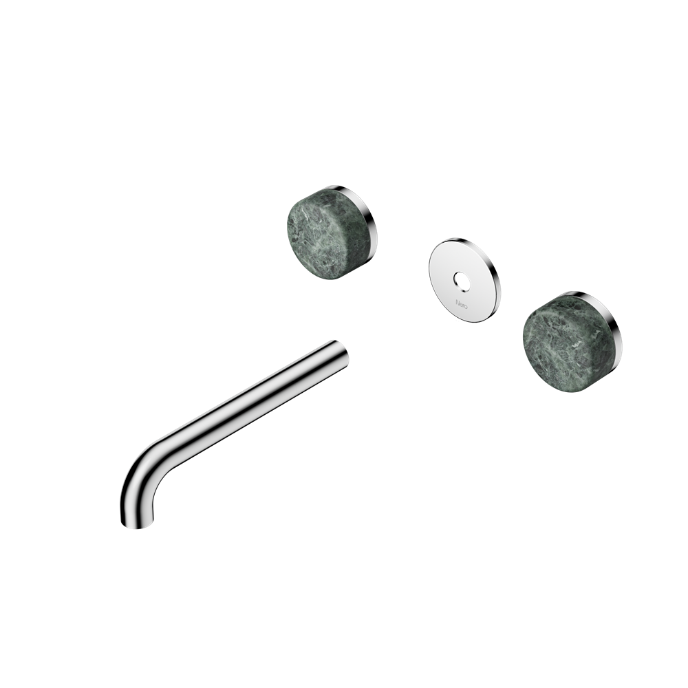 SERENITY WALL BASIN SET 160/185/220MM SPOUT WITH VERDE ALPI HANDLE TRIM KIT ONLY CHROME