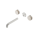 SERENITY WALL BASIN SET 160/185/220MM SPOUT WITH ROME TRAVERTINE HANDLE TRIM KIT ONLY BRUSHED NICKEL