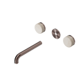 SERENITY WALL BASIN SET 160/185/220MM SPOUT WITH ROME TRAVERTINE HANDLE TRIM KIT ONLY BRUSHED BRONZE