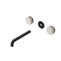 SERENITY WALL BASIN SET 160/185/220MM SPOUT WITH ROME TRAVERTINE HANDLE TRIM KIT ONLY MATTE BLACK