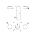 Serenity Wall Basin Set 185/220mm Spout With Metal Handle Trim Kit Only Tumbled Antique Brass