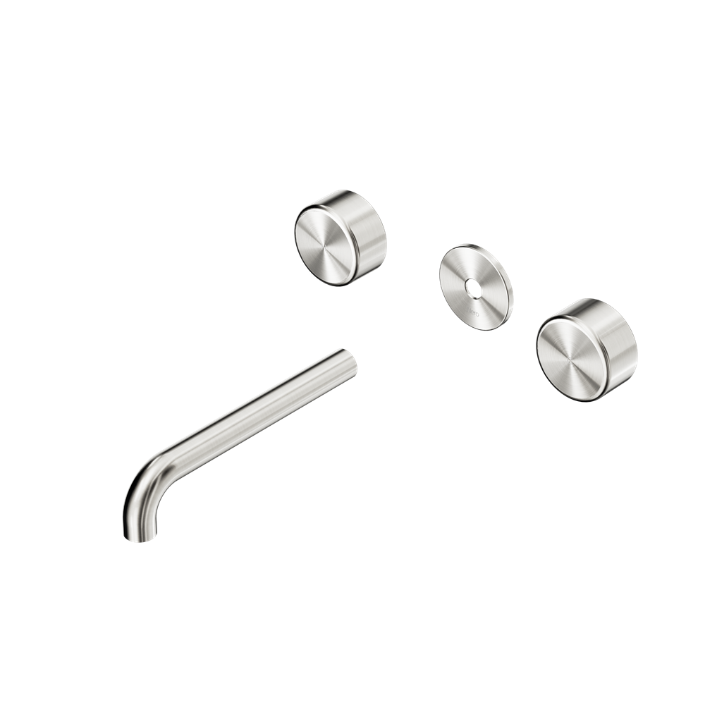 SERENITY WALL BASIN SET 160/185/220MM SPOUT WITH METAL HANDLE TRIM KIT ONLY BRUSHED NICKEL