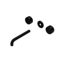 SERENITY WALL BASIN SET 160/185/220MM SPOUT WITH METAL HANDLE TRIM KIT ONLY MATTE BLACK