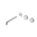 SERENITY WALL BASIN SET 160/185/220MM OFFSET SPOUT WITH CARRARA HANDLE TRIM KIT ONLY BRUSHED NICKEL