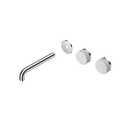 SERENITY WALL BASIN SET 160/185/220MM OFFSET SPOUT WITH CARRARA HANDLE TRIM KIT ONLY CHROME